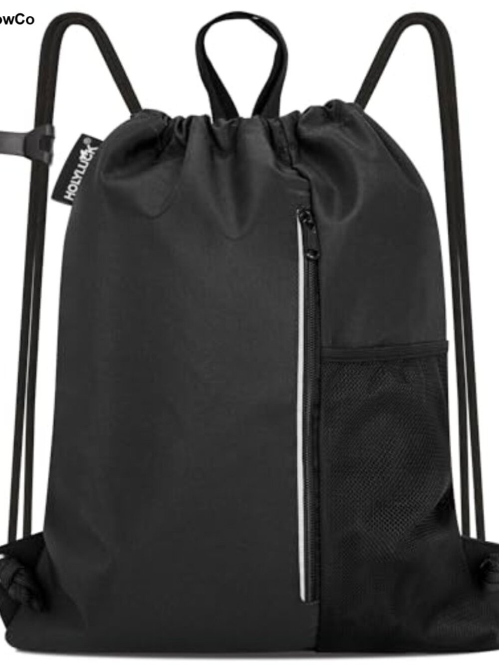 Drawstring Backpack Gym Bag Water Resistant Polyester Wide Straps
